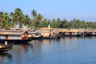 House boat parking station in Alleppey